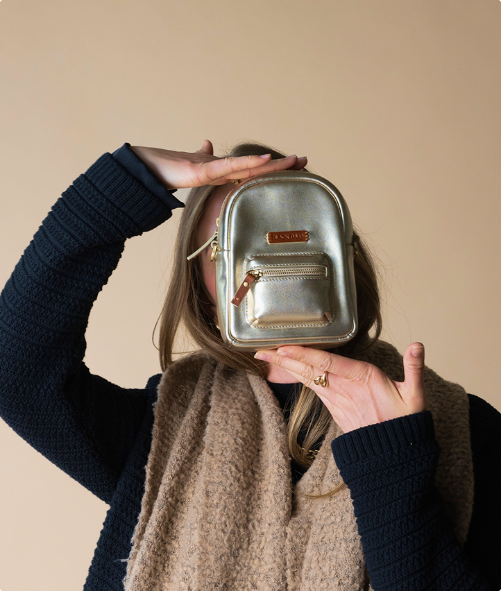 bali mini small backpack black rose gold Matt & Nat It is perfect for a camera body and small lenses or a mirrorless setup Stardust Bali Novelty Backpack Designer