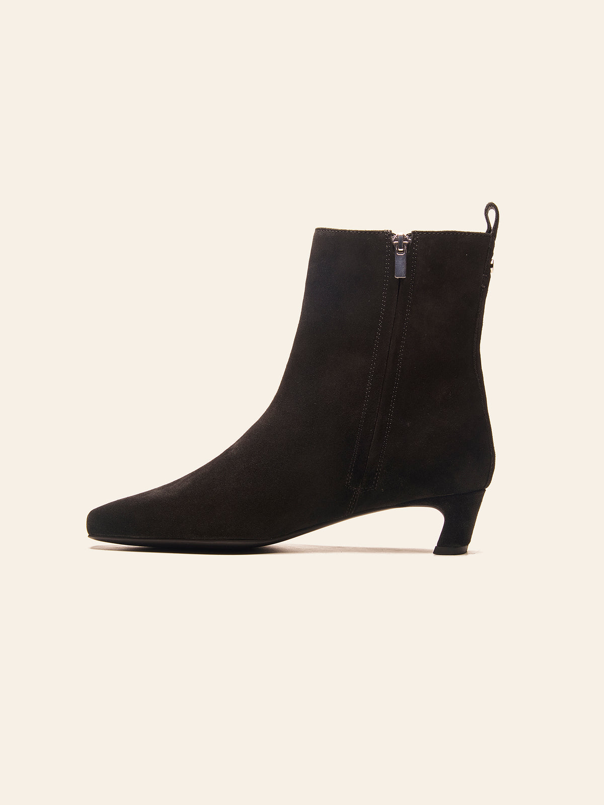 Iris Kitten Heel Ankle Boot - Black