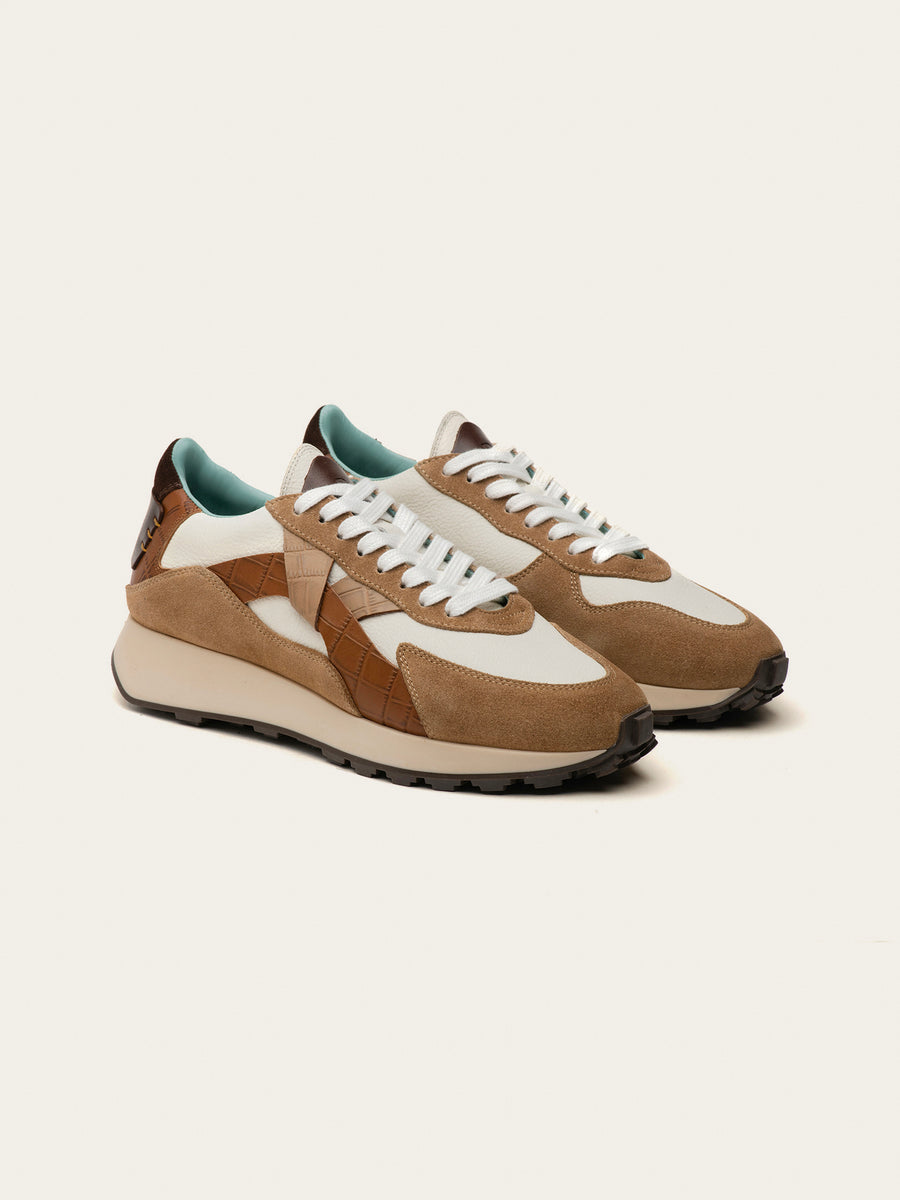 Arbi Sleek Sneaker - Off-White Earthy