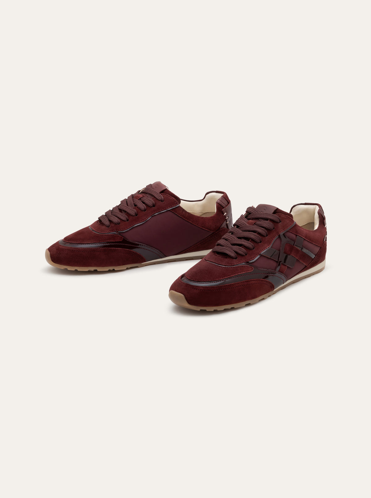 Black Tulip Willow All Day Trainers in Bordeaux — women's leather trainers, outsole and sole