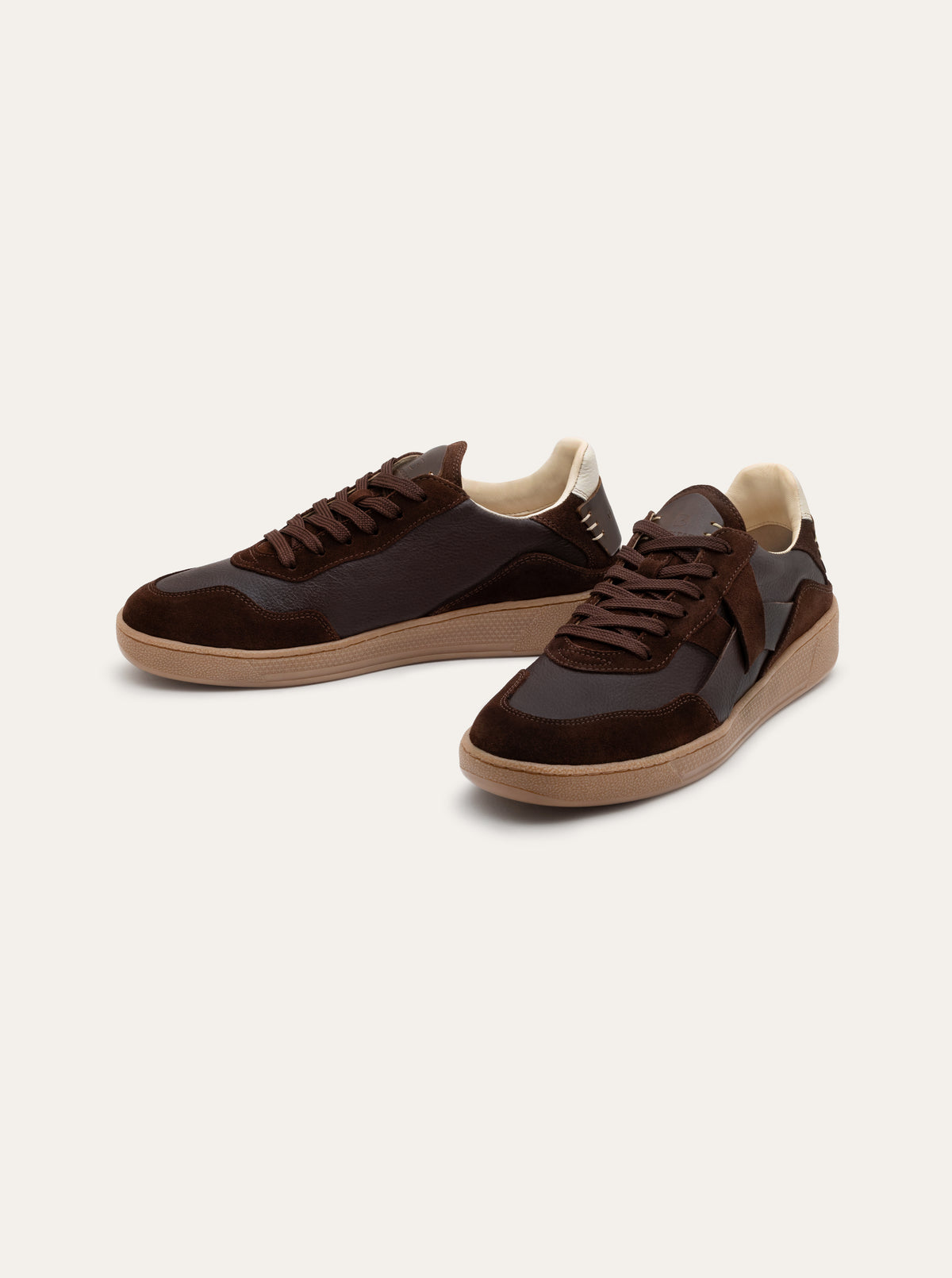 Black Tulip Cassava Classic Tennis Trainer in Chocolate β women's leather tennis trainers, outsole and sole