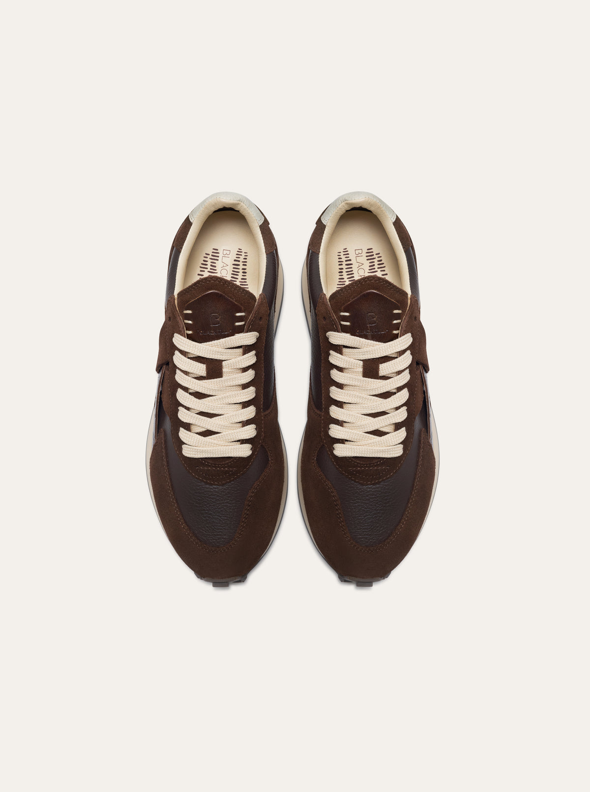 Black Tulip Arbi Sleek Sneaker in Chocolate β women's leather trainers, three-quarter view