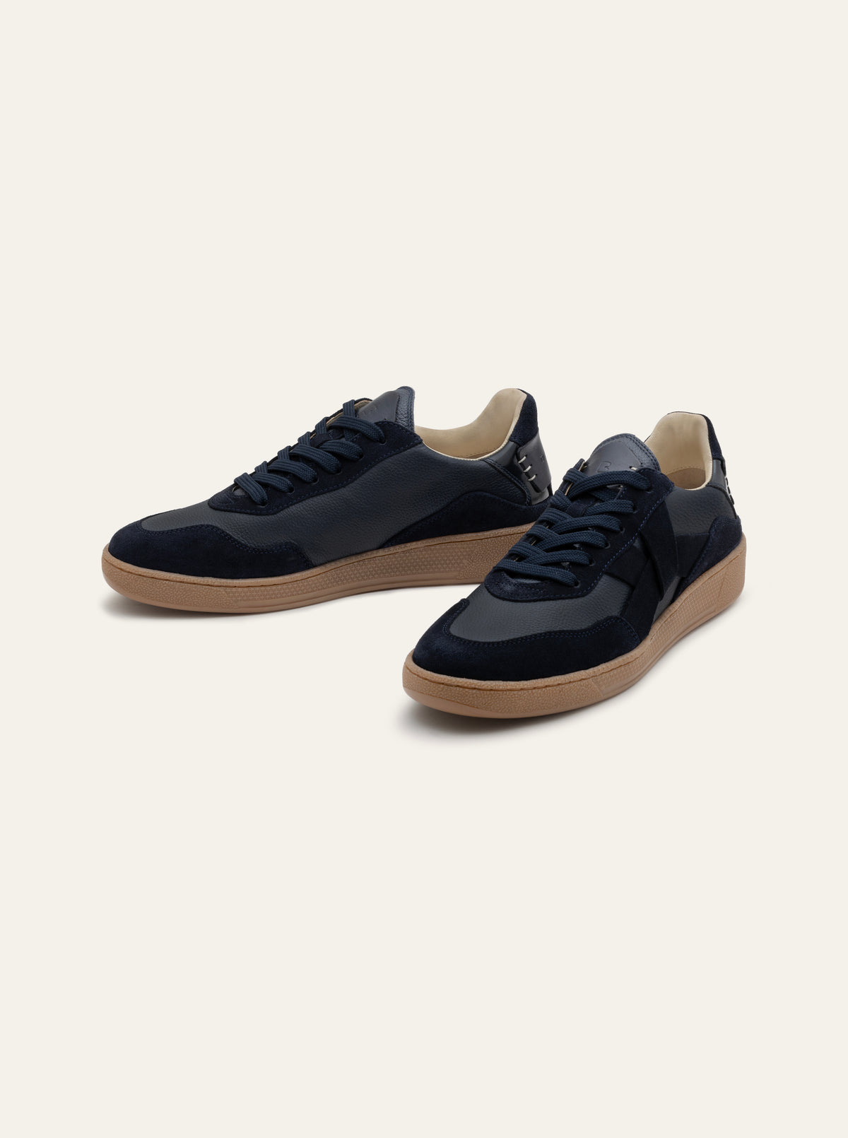 Black Tulip Cassava Classic Tennis Trainer in Navy β women's leather tennis trainers, outsole and sole