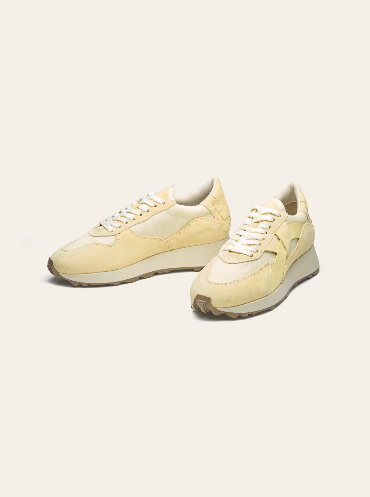 Black Tulip Arbi Sleek Sneaker in Butter Yellow β women's leather trainers, outsole and sole