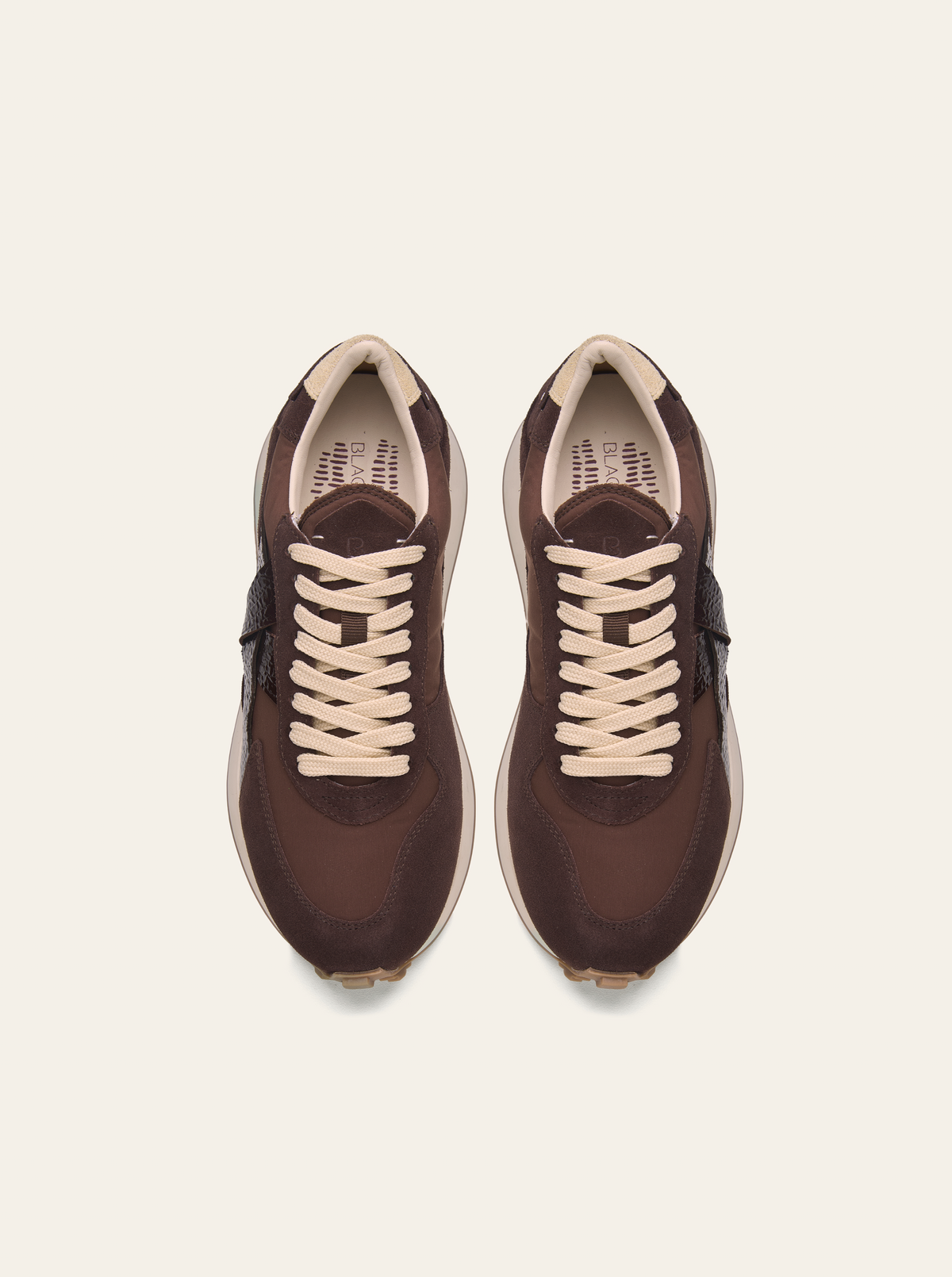 Black Tulip Arbi Sleek Sneaker in Cocoa Brown β women's leather trainers, three-quarter view