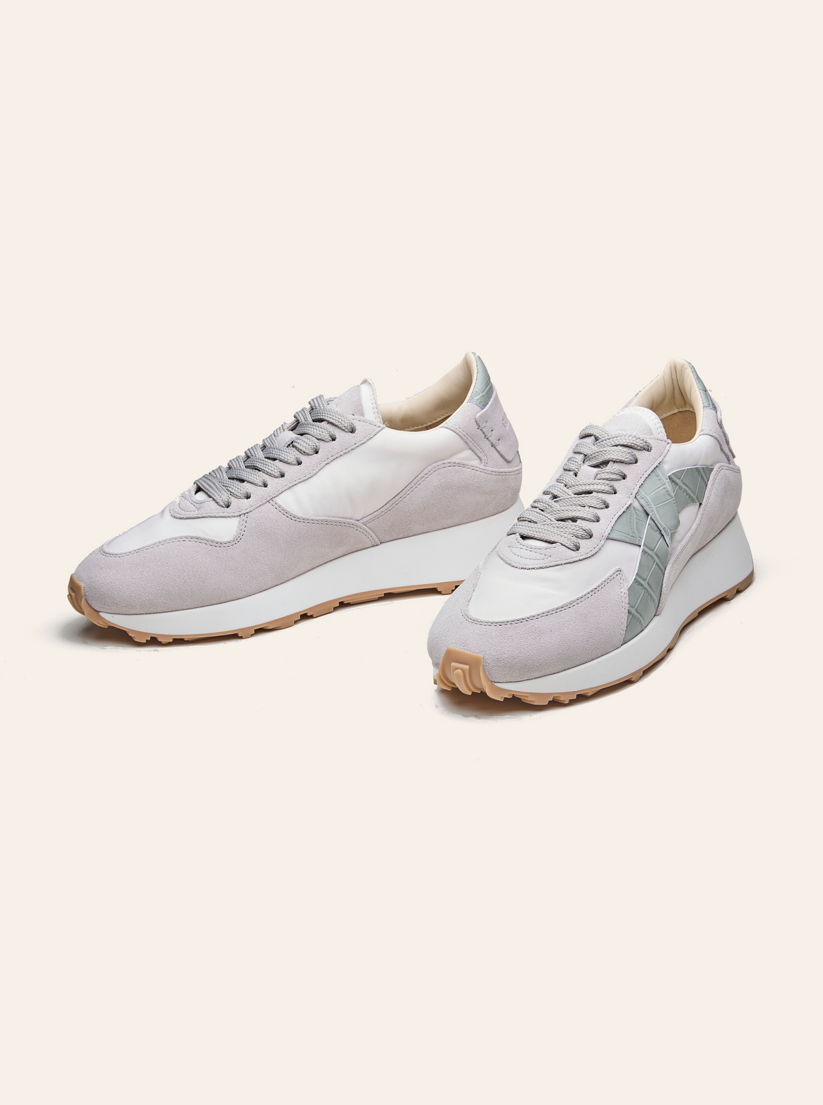 Black Tulip Arbi Sleek Sneaker in Light Grey β women's leather trainers, outsole and sole