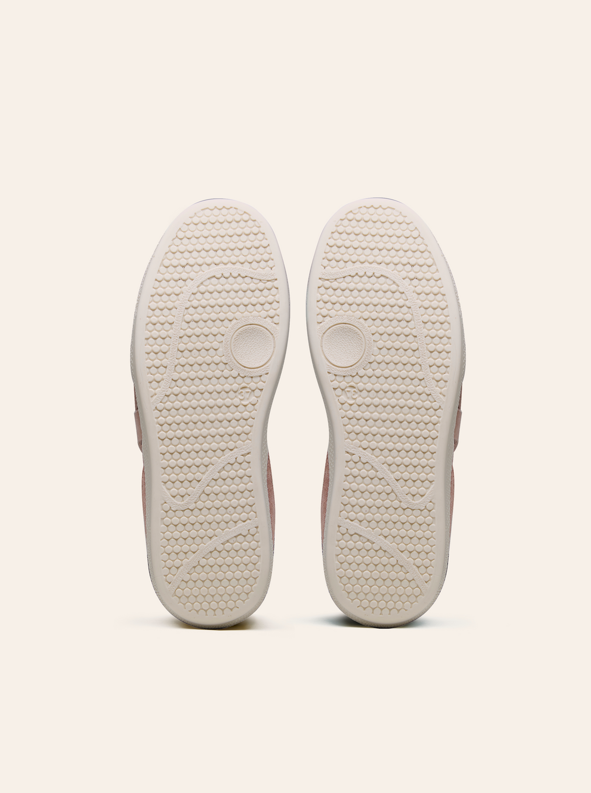 Black Tulip Cassava Classic Tennis Trainer in Blush Pink β women's leather tennis trainers, styled on-foot