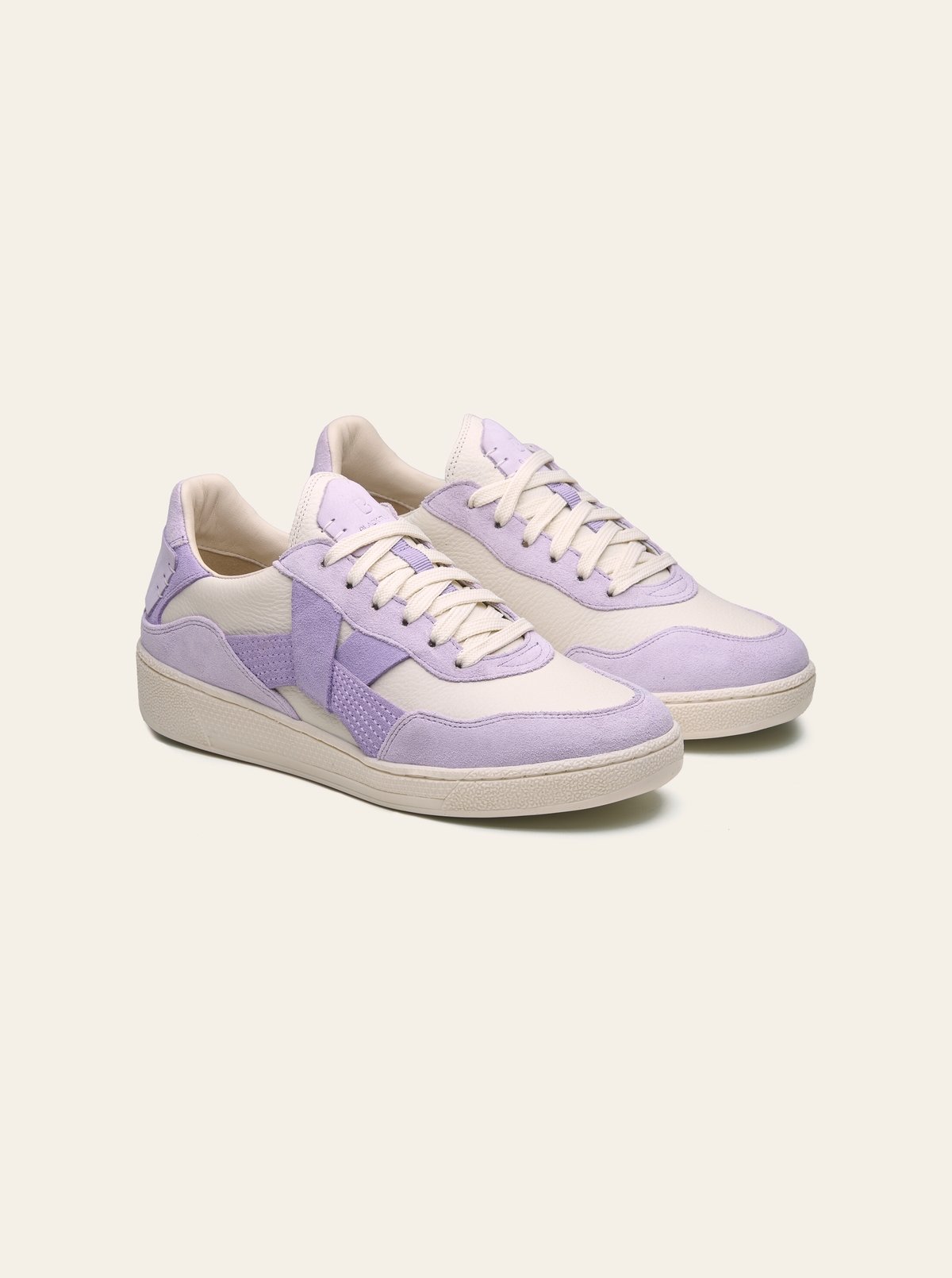 Black Tulip Cassava Classic Tennis Trainer in Lilac β women's leather tennis trainers, side profile