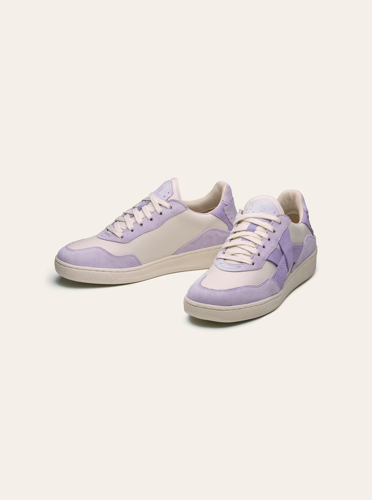 Black Tulip Cassava Classic Tennis Trainer in Lilac β women's leather tennis trainers, outsole and sole