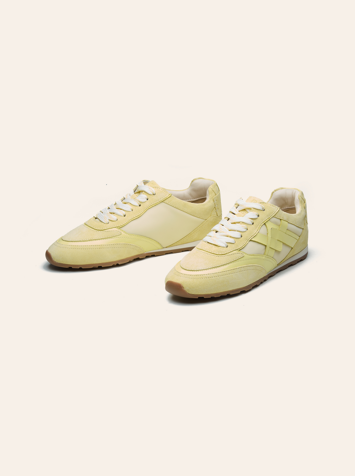 Black Tulip Willow All Day Trainers in Butter Yellow β women's leather trainers, outsole and sole