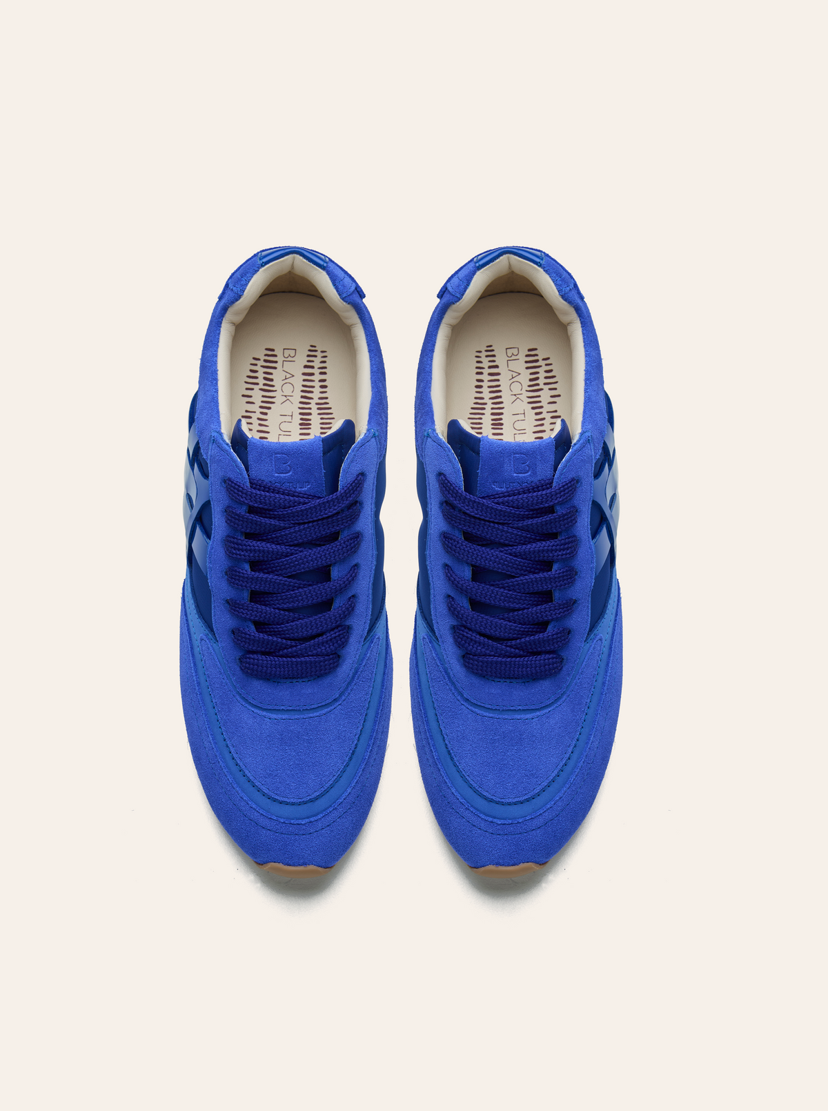 Black Tulip Willow All Day Trainers in Cobalt Blue β women's leather trainers, three-quarter view