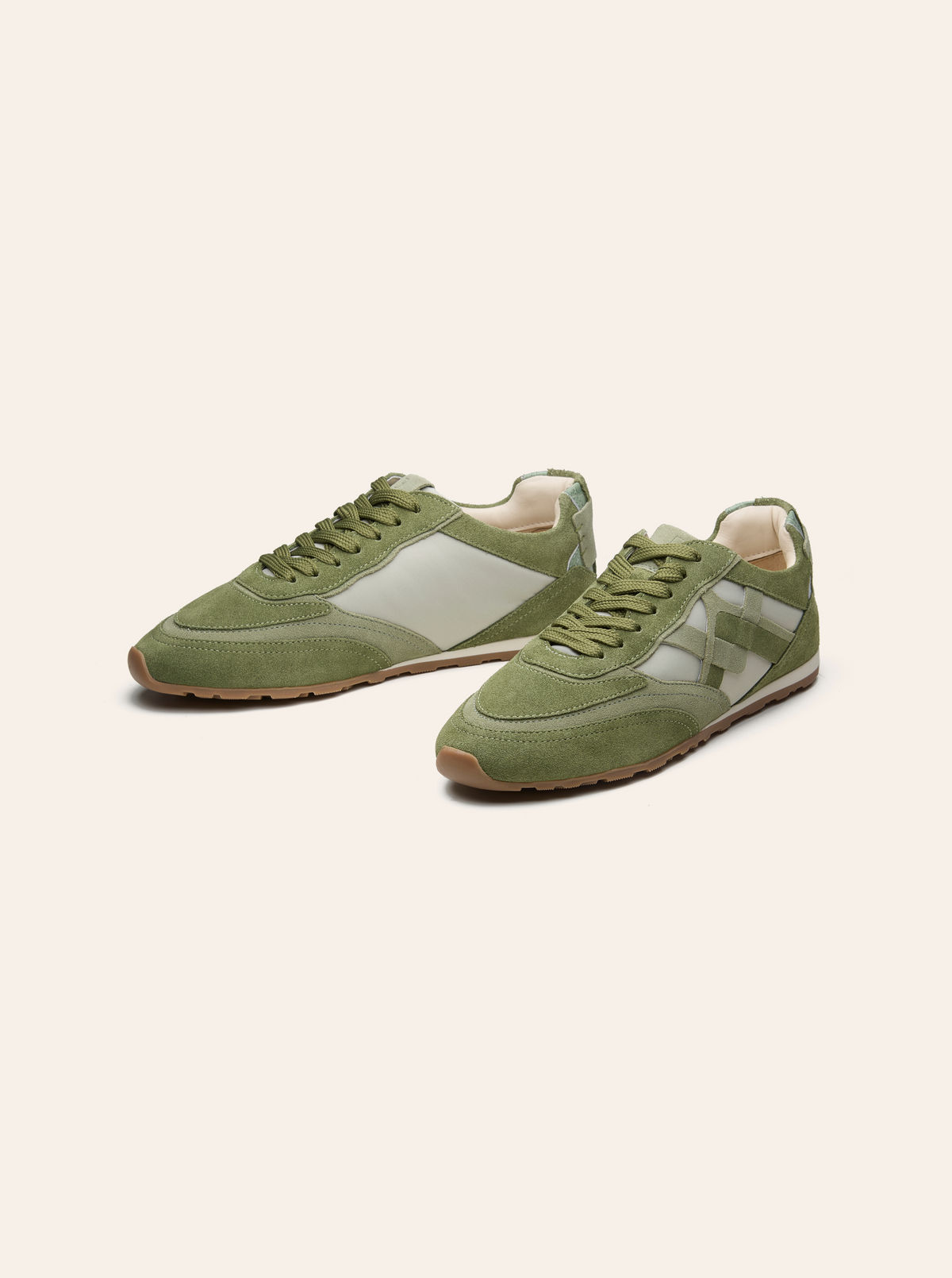 Black Tulip Willow All Day Trainers in Sage Green β women's leather trainers, outsole and sole