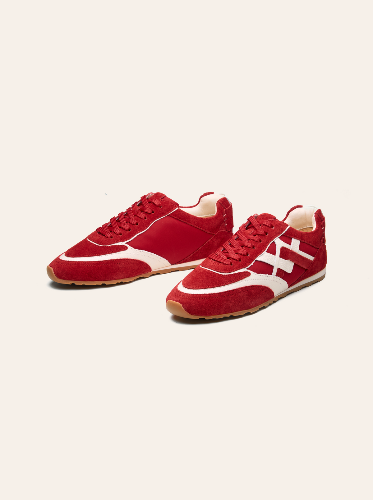 Black Tulip Willow All Day Trainers in Salsa Red β women's leather trainers, outsole and sole