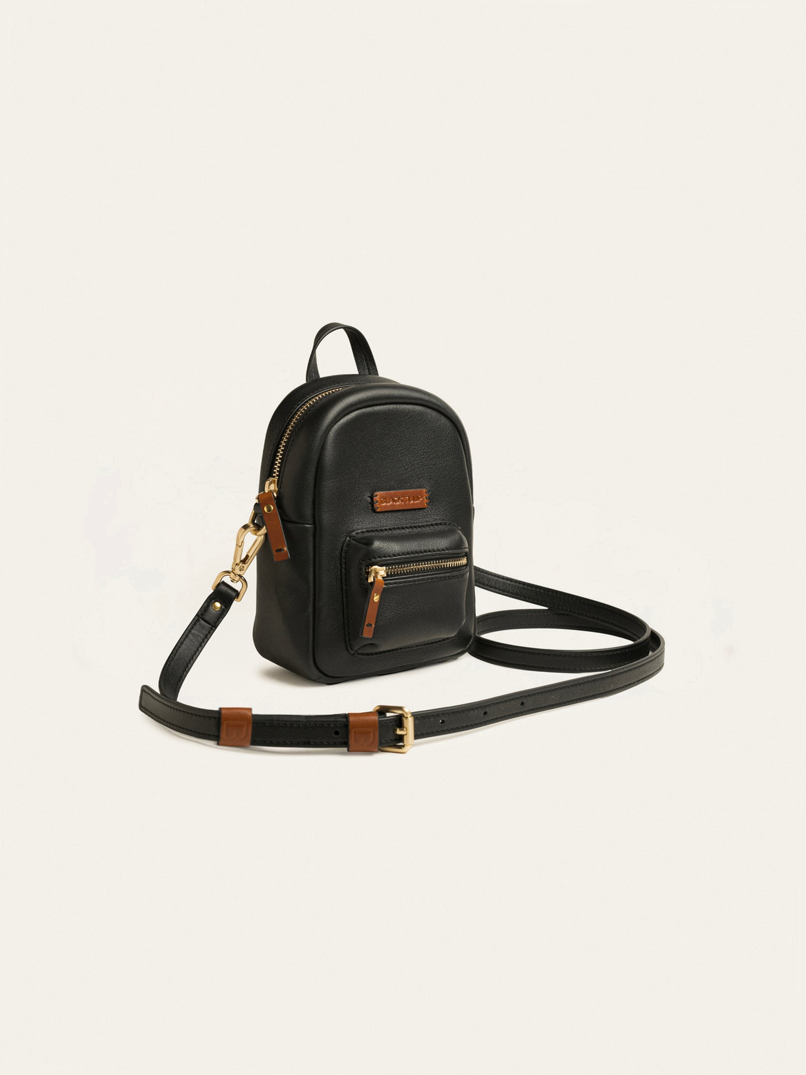 cambridge small black leather backpack Portrait & Yellow Tartan | Backpack Satchel Bag | Satchel Signature double buckle closure Cambridge Satchel Portrait Small Backpack