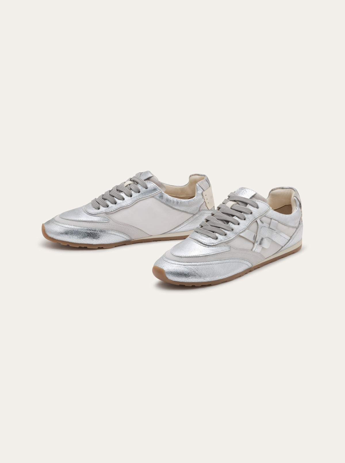 Black Tulip Willow All Day Trainers in Silver β women's leather trainers, outsole and sole
