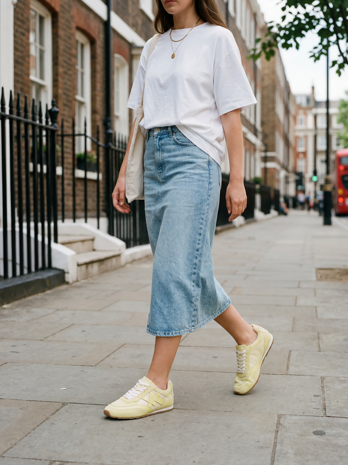 Black Tulip Willow All Day Trainers in Butter Yellow β women's leather trainers, pair, top view