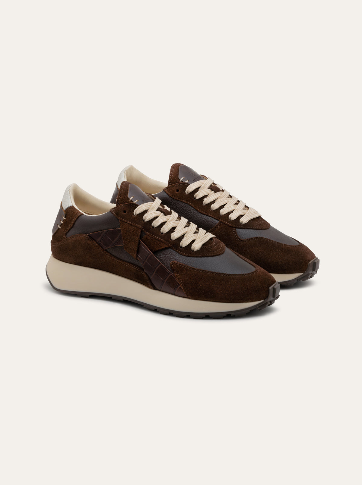 Black Tulip Arbi Sleek Sneaker in Chocolate β women's leather trainers, side profile