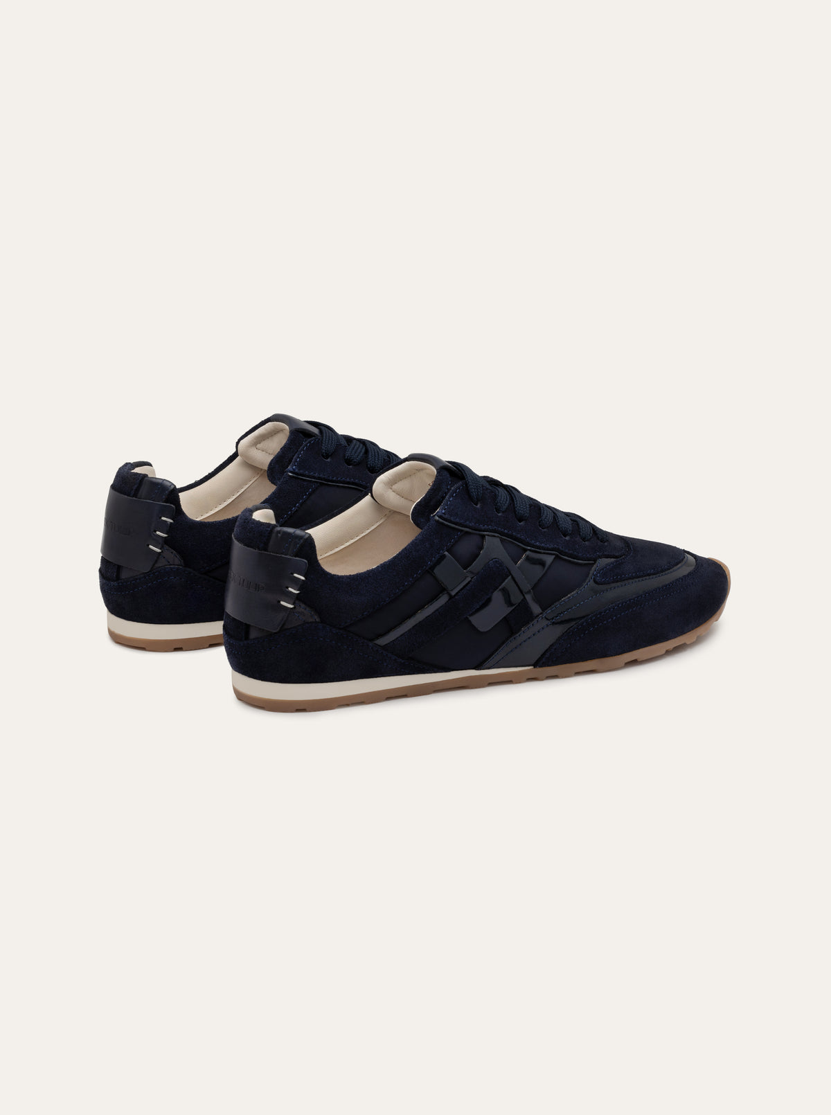Black Tulip Willow All Day Trainers in Navy β women's leather trainers, toe and lacing detail