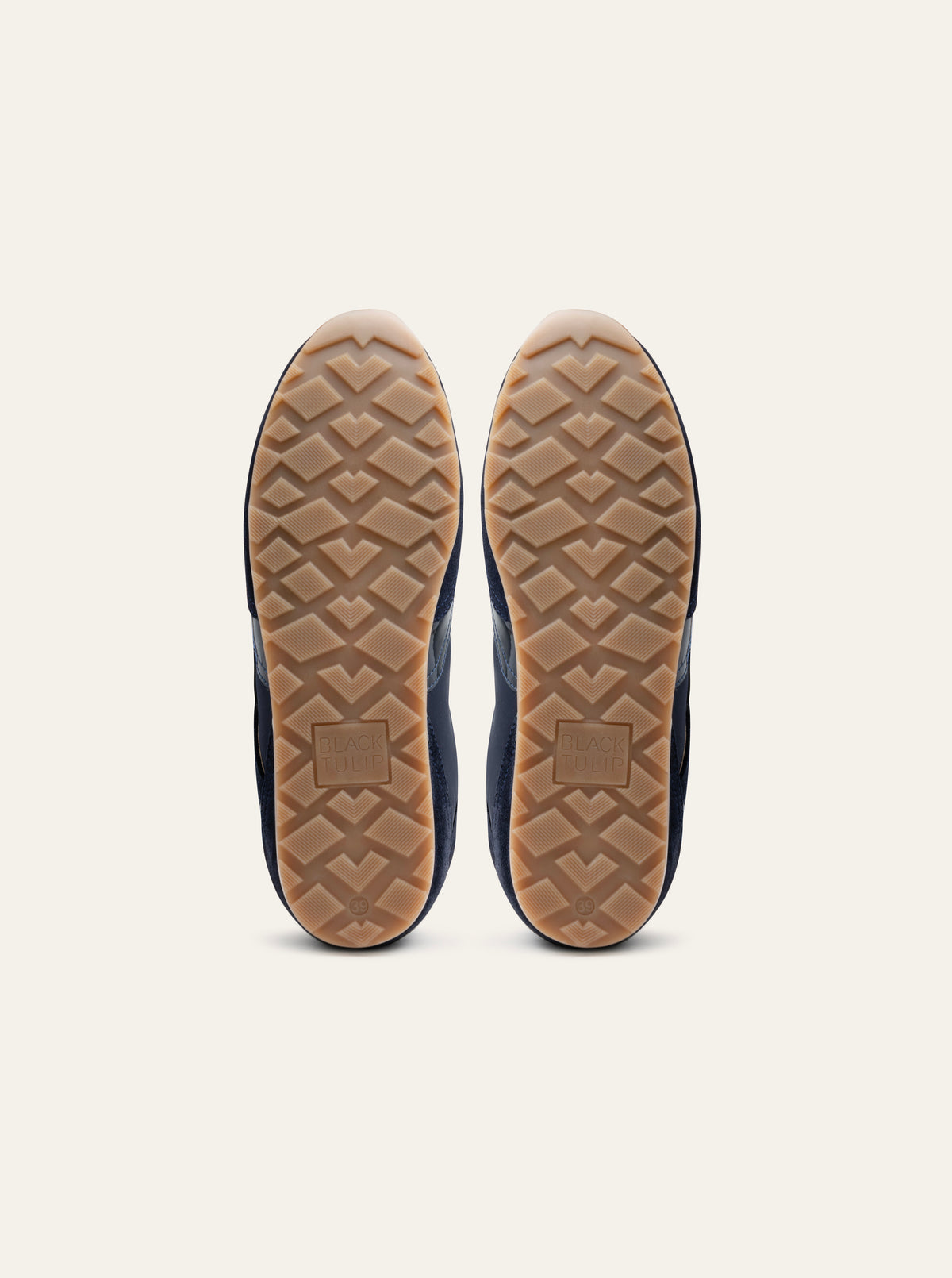 Black Tulip Willow All Day Trainers in Navy β women's leather trainers, styled on-foot