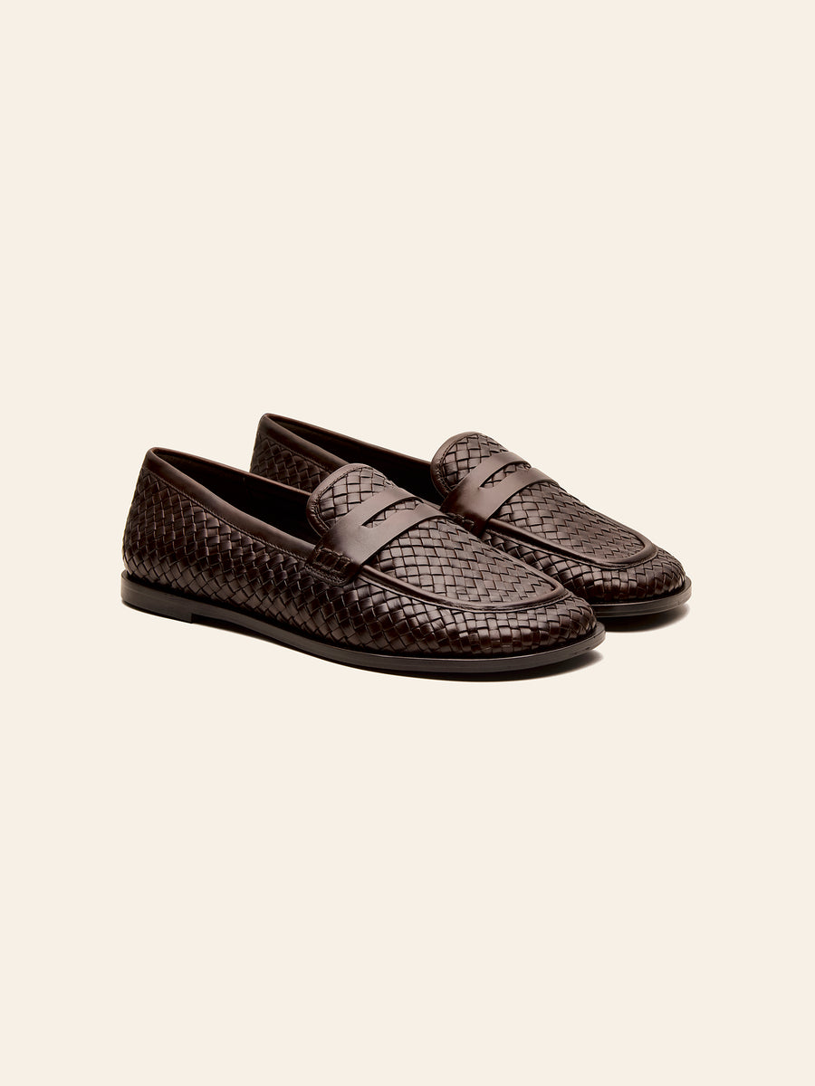 Clover Woven Loafer - Chocolate