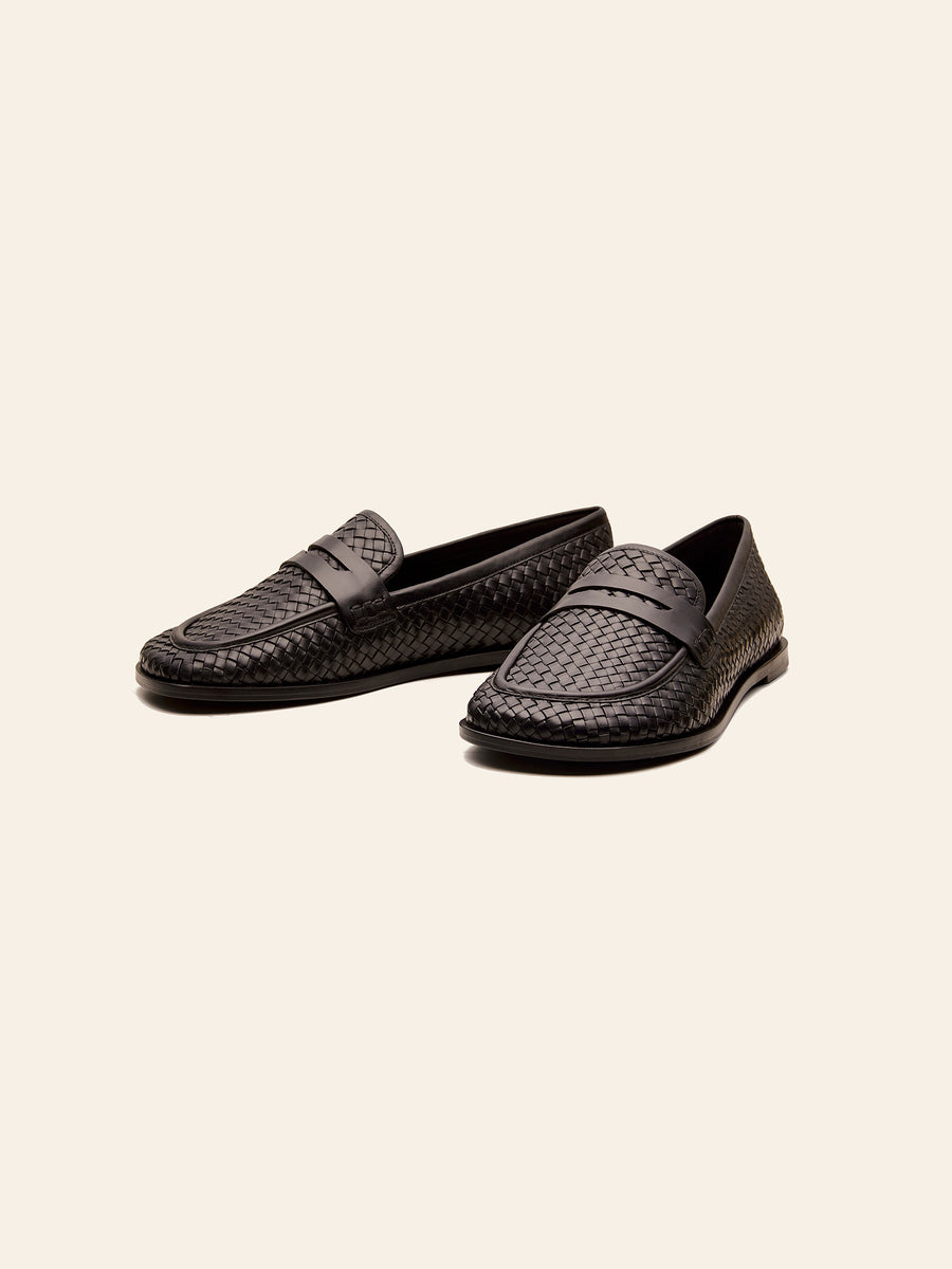 Clover Woven Loafer - Black