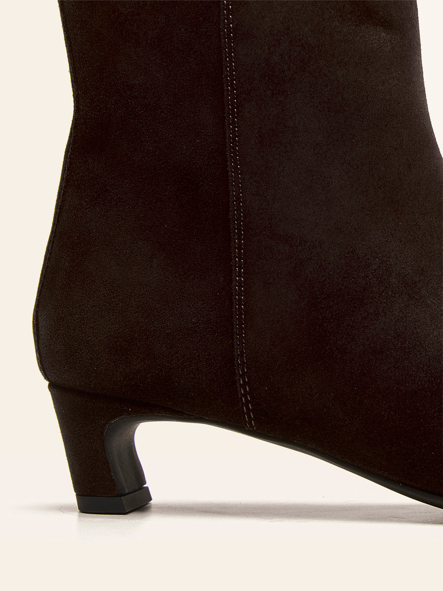 Iris Kitten Heel Ankle Boot - Chocolate