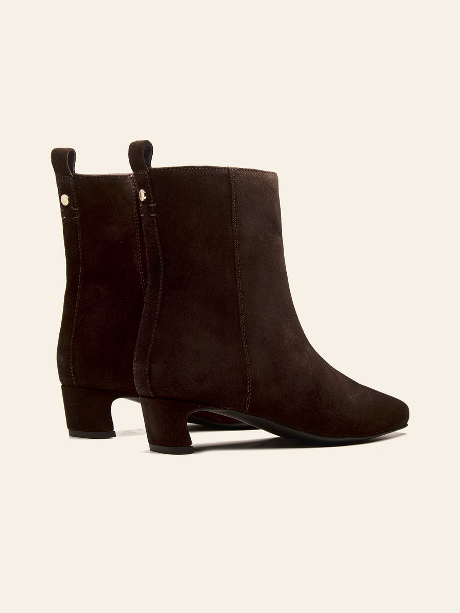 Iris Kitten Heel Ankle Boot - Chocolate