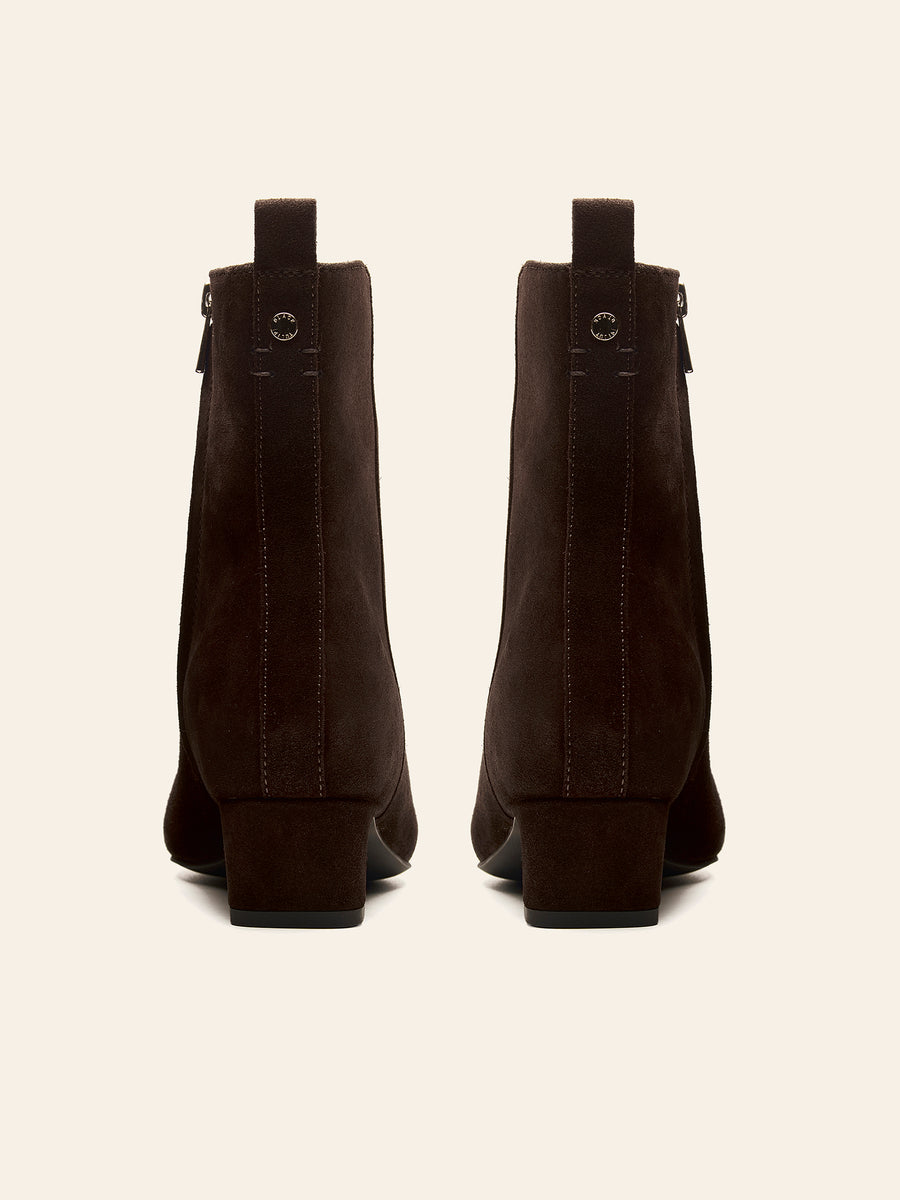 Iris Kitten Heel Ankle Boot - Chocolate