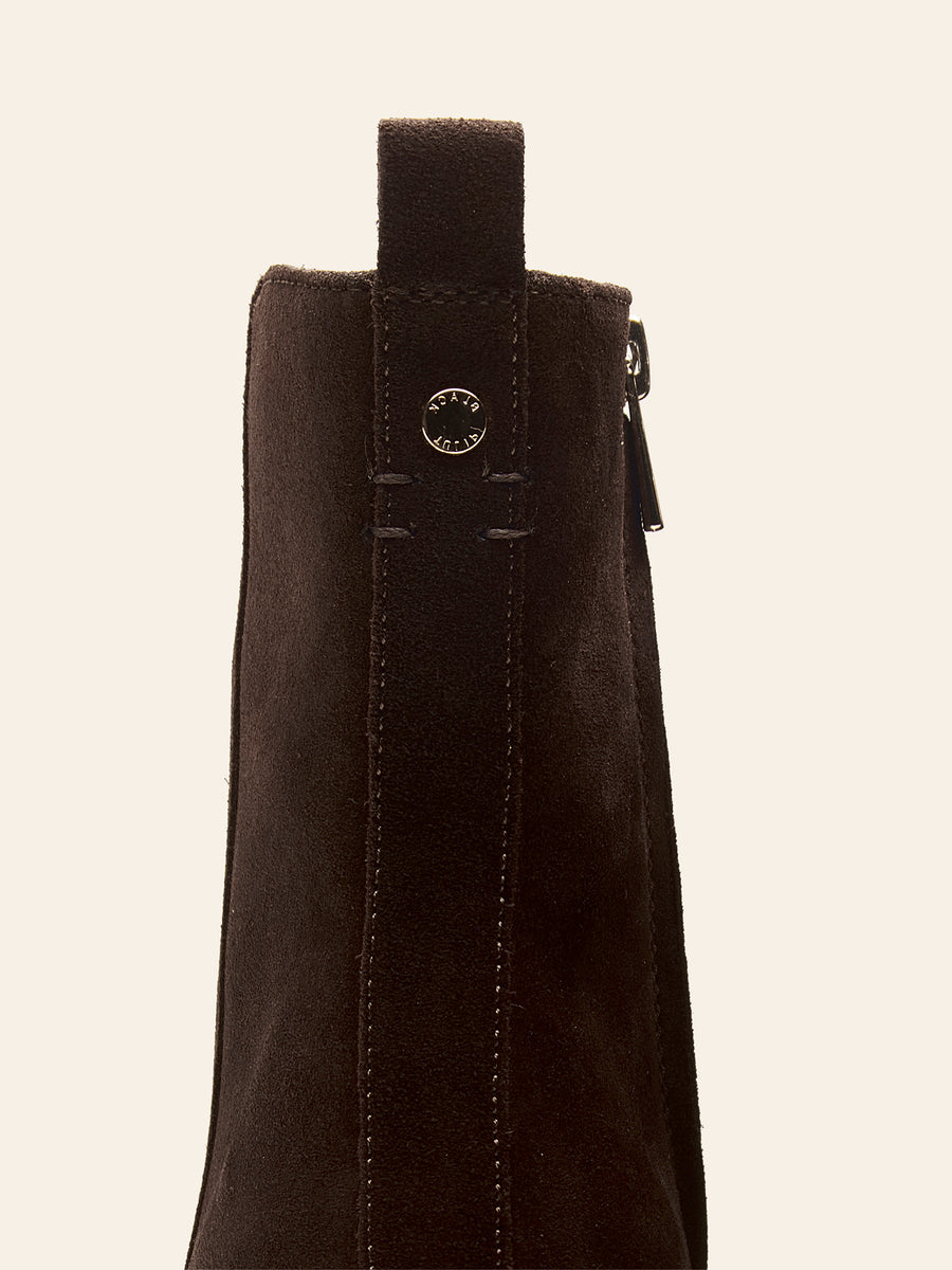 Iris Kitten Heel Ankle Boot - Chocolate