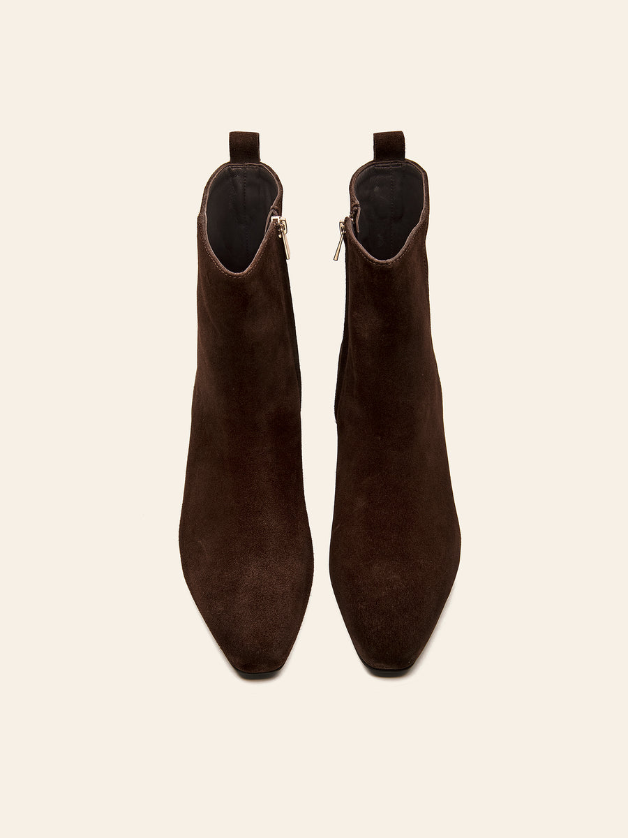 Iris Kitten Heel Ankle Boot - Chocolate
