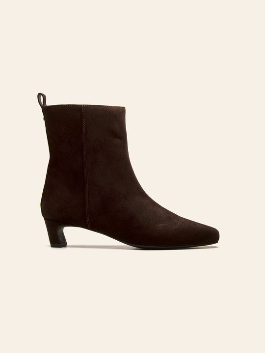 Iris Kitten Heel Ankle Boot - Chocolate