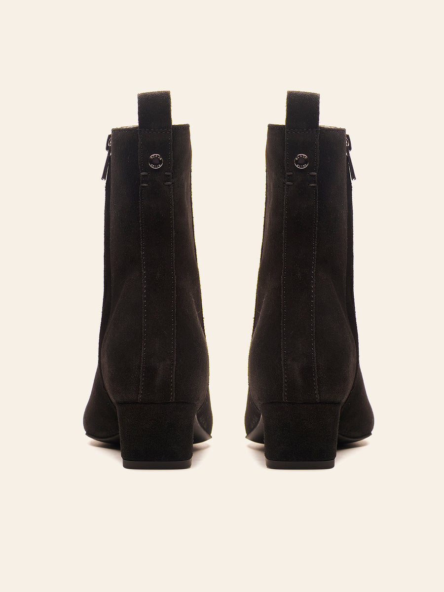 Iris Kitten Heel Ankle Boot - Black