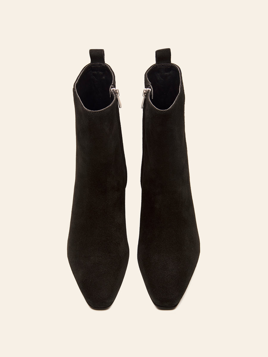 Iris Kitten Heel Ankle Boot - Black