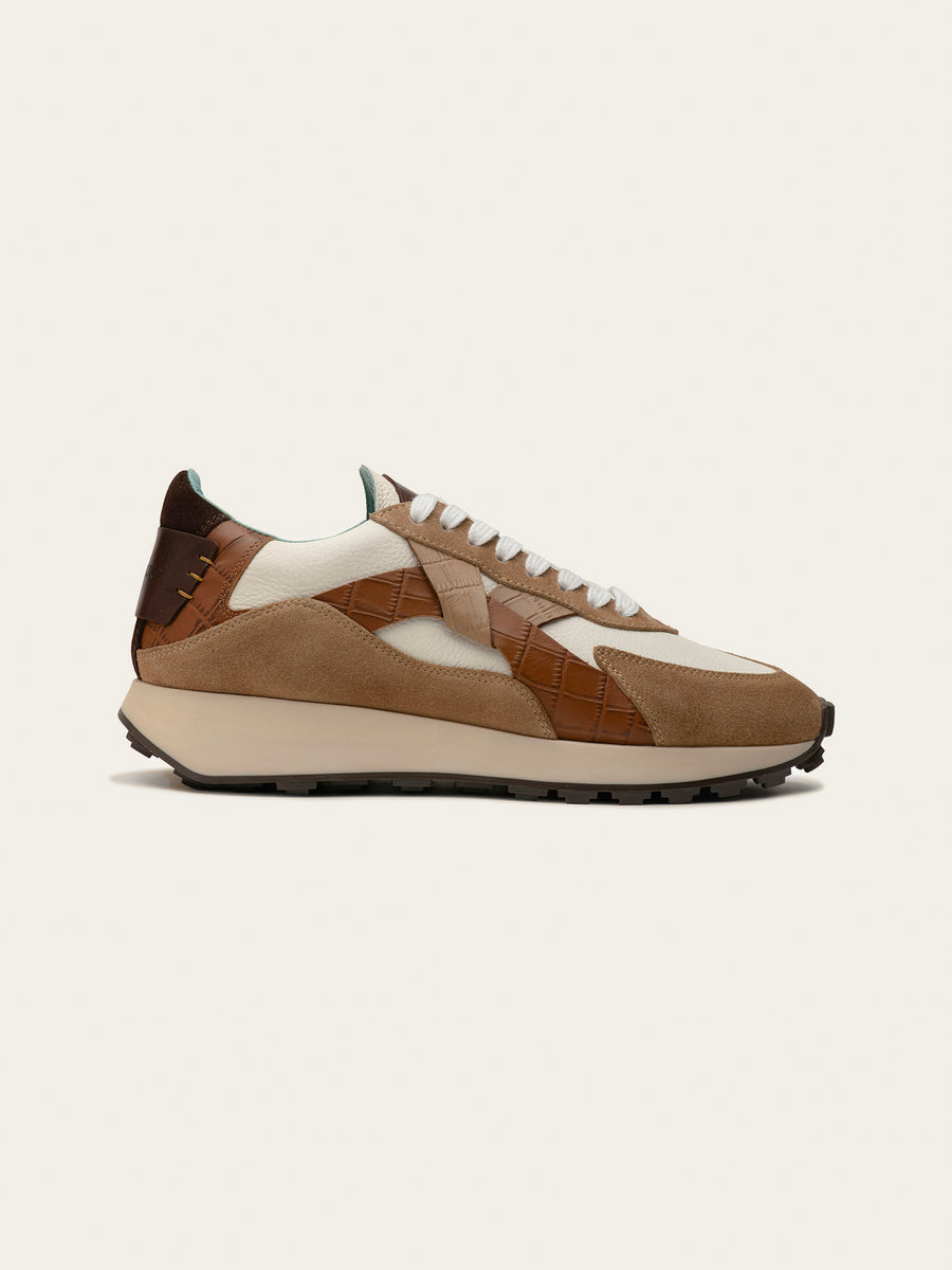 Arbi Sleek Sneaker - Off-white/Earthy
