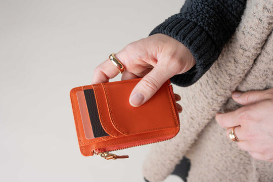 Cedar Card Holder - Orange