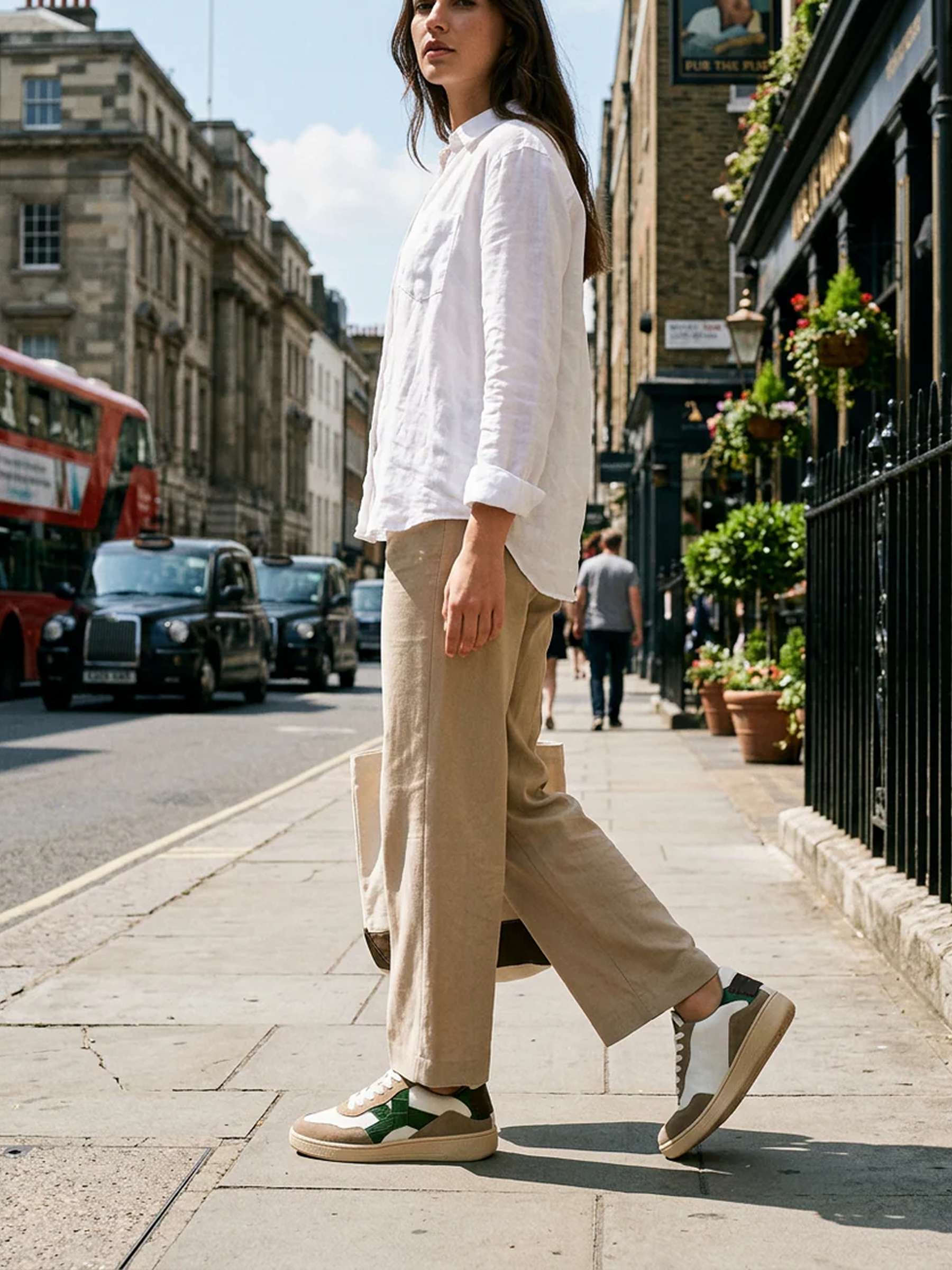 Cassava Classic Tennis Trainer - Off-White Botanical