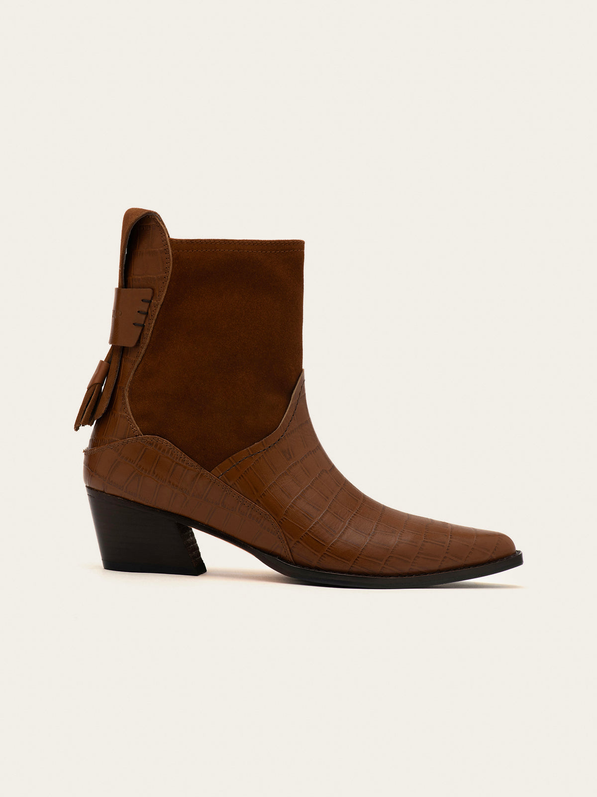 Etesian Western Boot - Caramel Croc