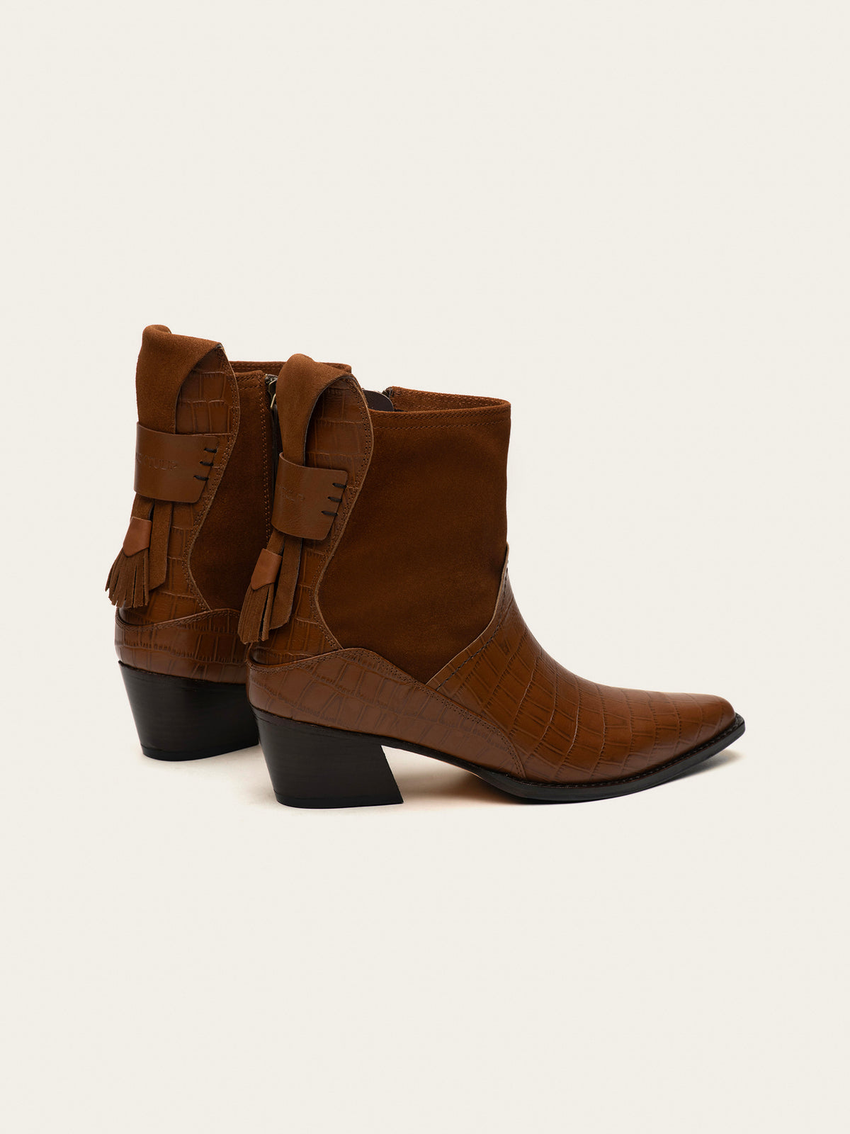 Etesian Western Boot - Caramel Croc