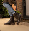 Farro Flat Chelsea Boot - Black Croc