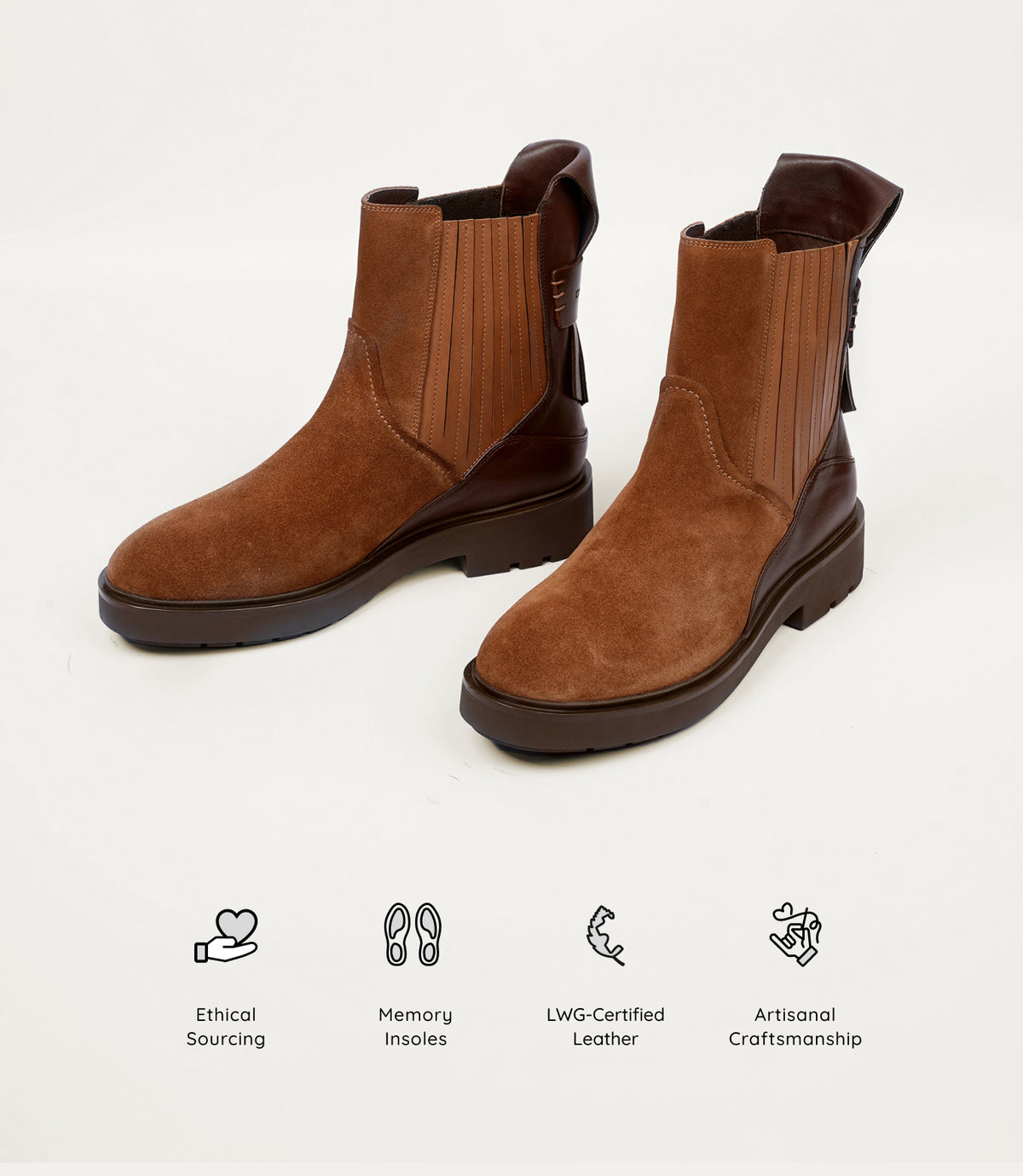 Farro Flat Chelsea Boot - Caramel Suede