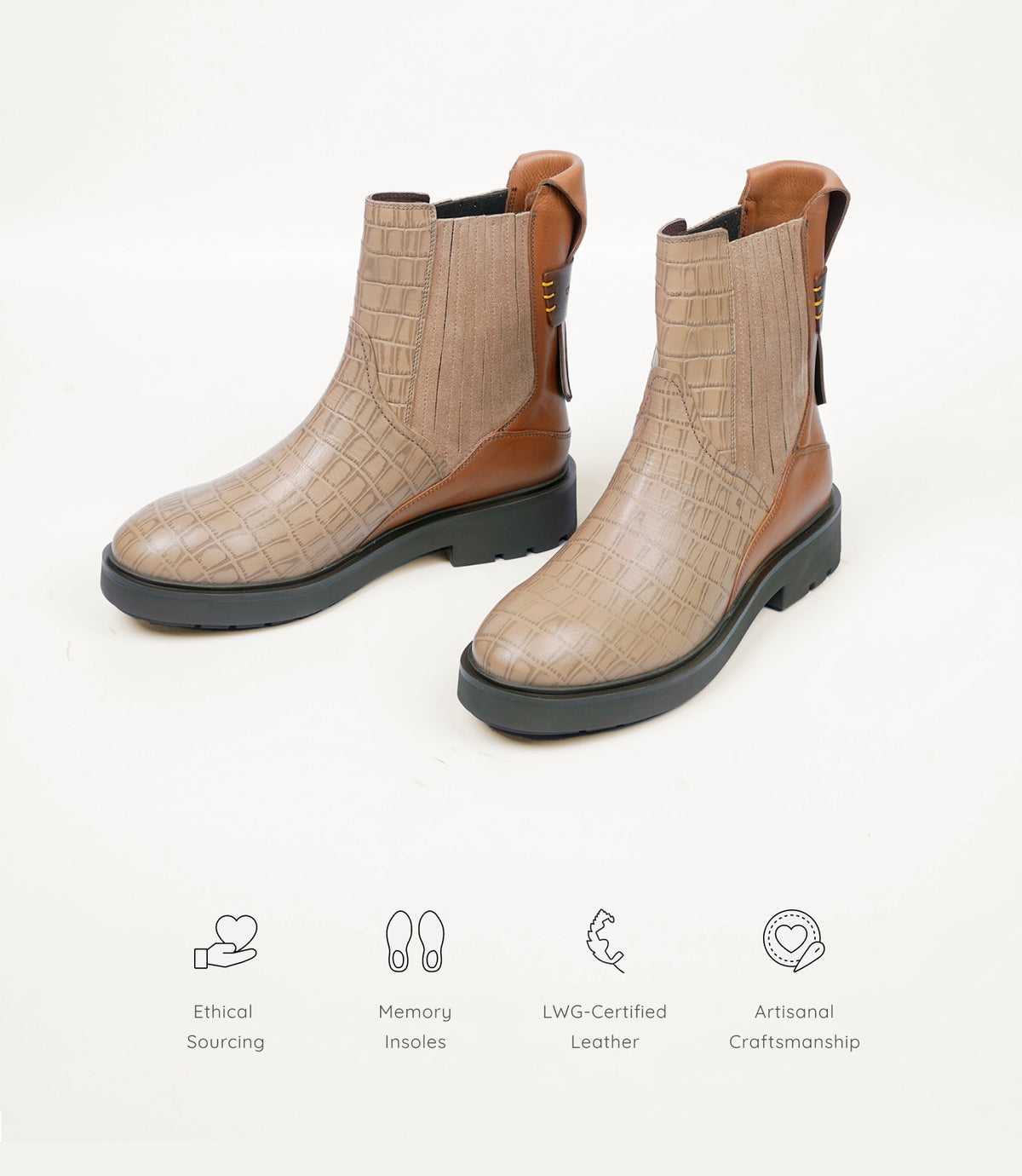 Farro Flat Chelsea Boot - Stone Beige