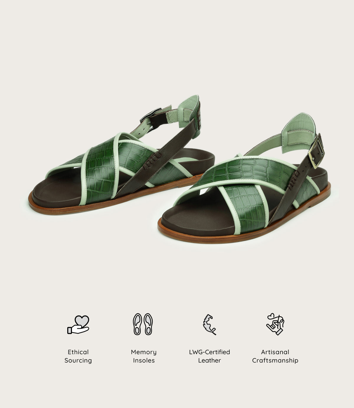 Olluco Crossover Sandal - Botanical Green