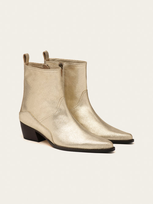 Zephyr Easy Western Boot - Gold Metallic